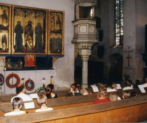 Andacht in der Klosterkirche vor dem Festzug, 1996